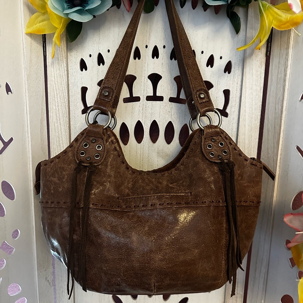 The Sak Brown Leather Shoulder Bag